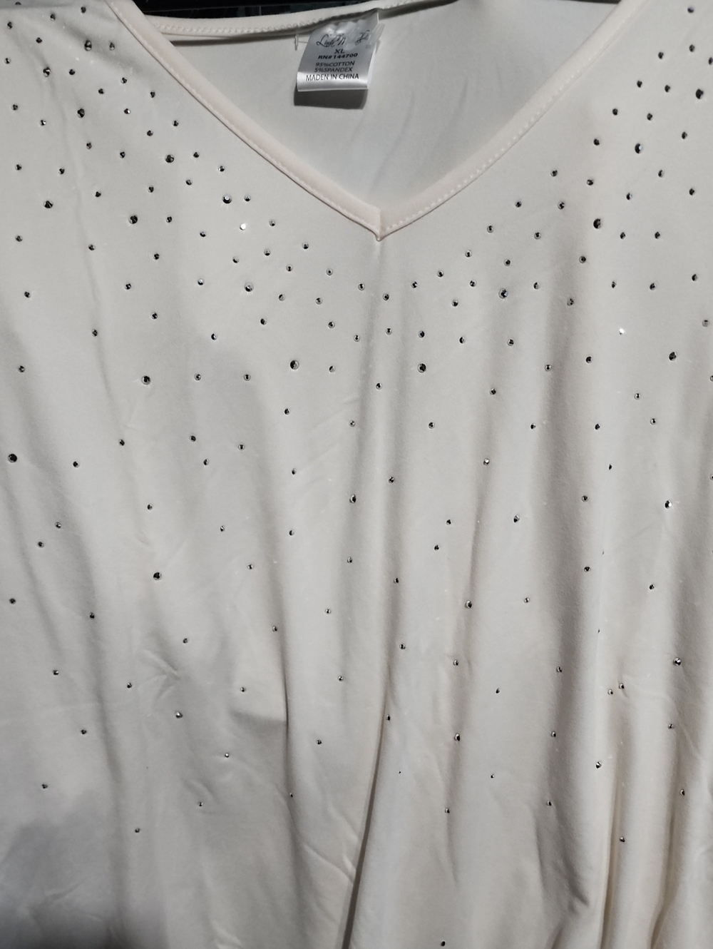 NWOT CREAM EMBELLISHED TOP